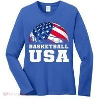 Basketball Usa Support The T.E.A.M U.S.A Flag Dream Women's Long Sleeve Shirt thumb 0