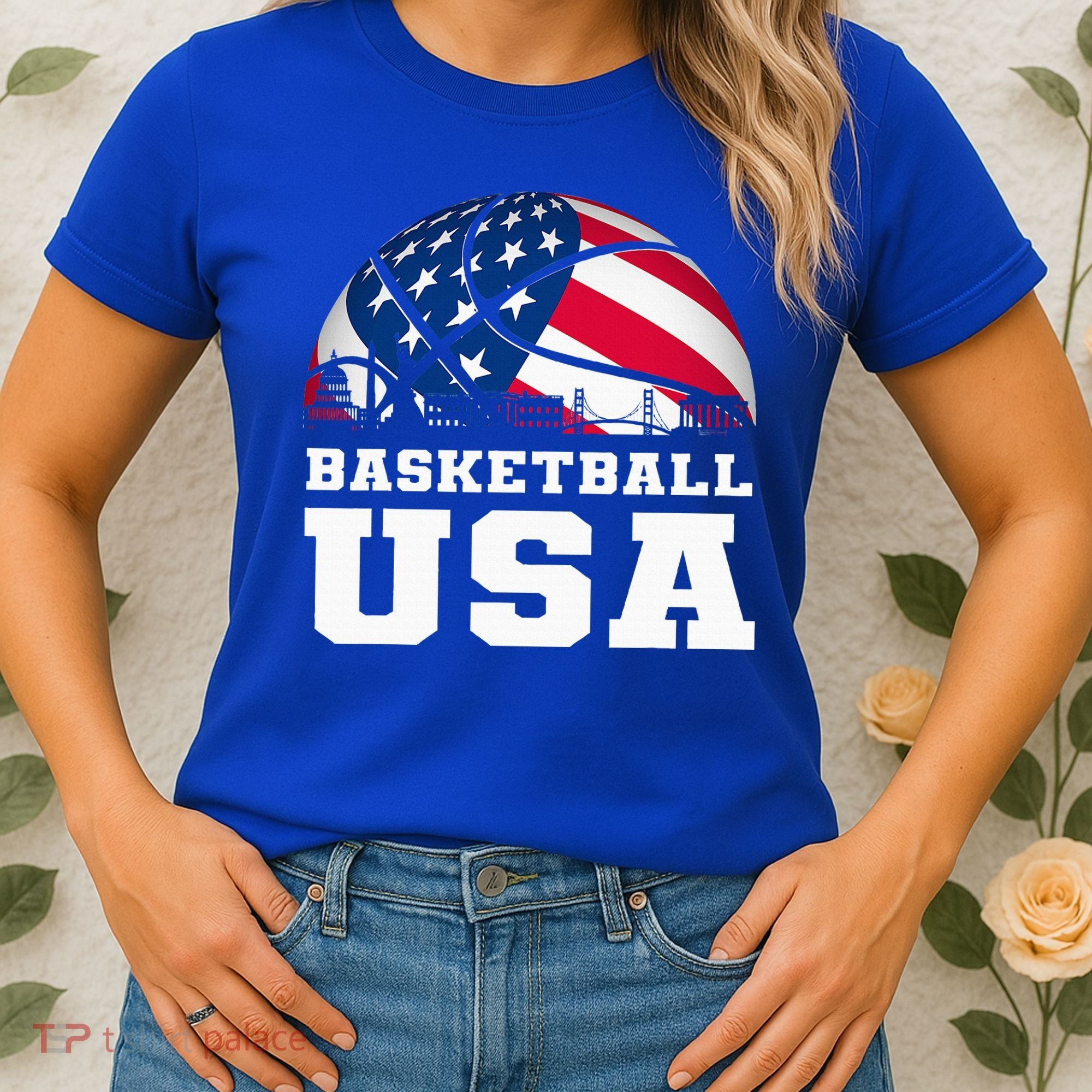 Basketball Usa Support The T.E.A.M U.S.A Flag Dream Women's T-Shirt