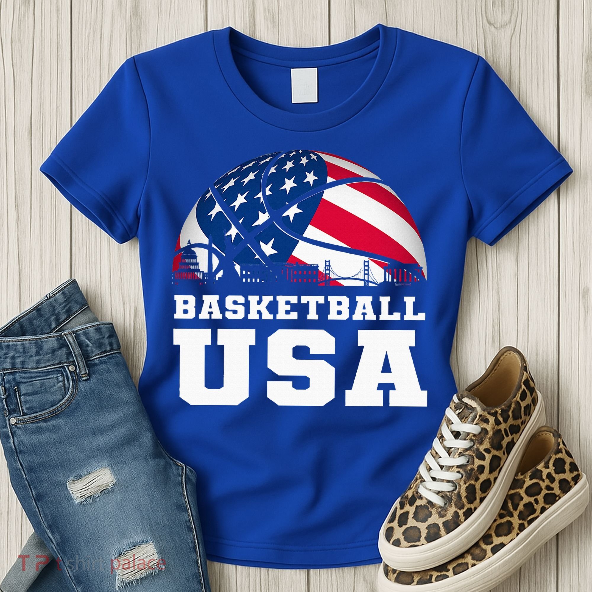 Basketball Usa Support The T.E.A.M U.S.A Flag Dream Women's T-Shirt
