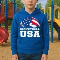 Basketball Usa Support The T.E.A.M U.S.A Flag Dream Kids Hoodie thumb 2