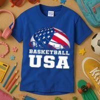 Basketball Usa Support The T.E.A.M U.S.A Flag Dream Kids T-Shirt thumb 3