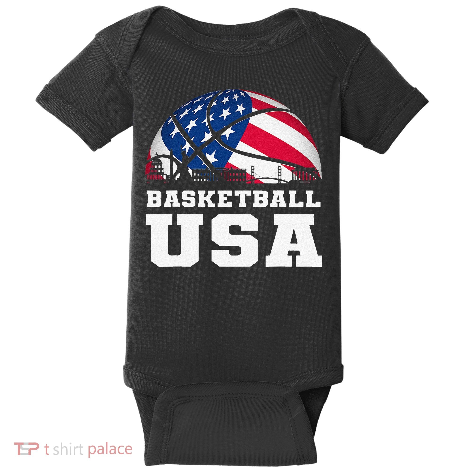 Basketball USA Support the Team USA Flag Dream Baby Bodysuit
