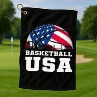 Basketball USA Support the Team USA Flag Dream Golf Towel thumb 1