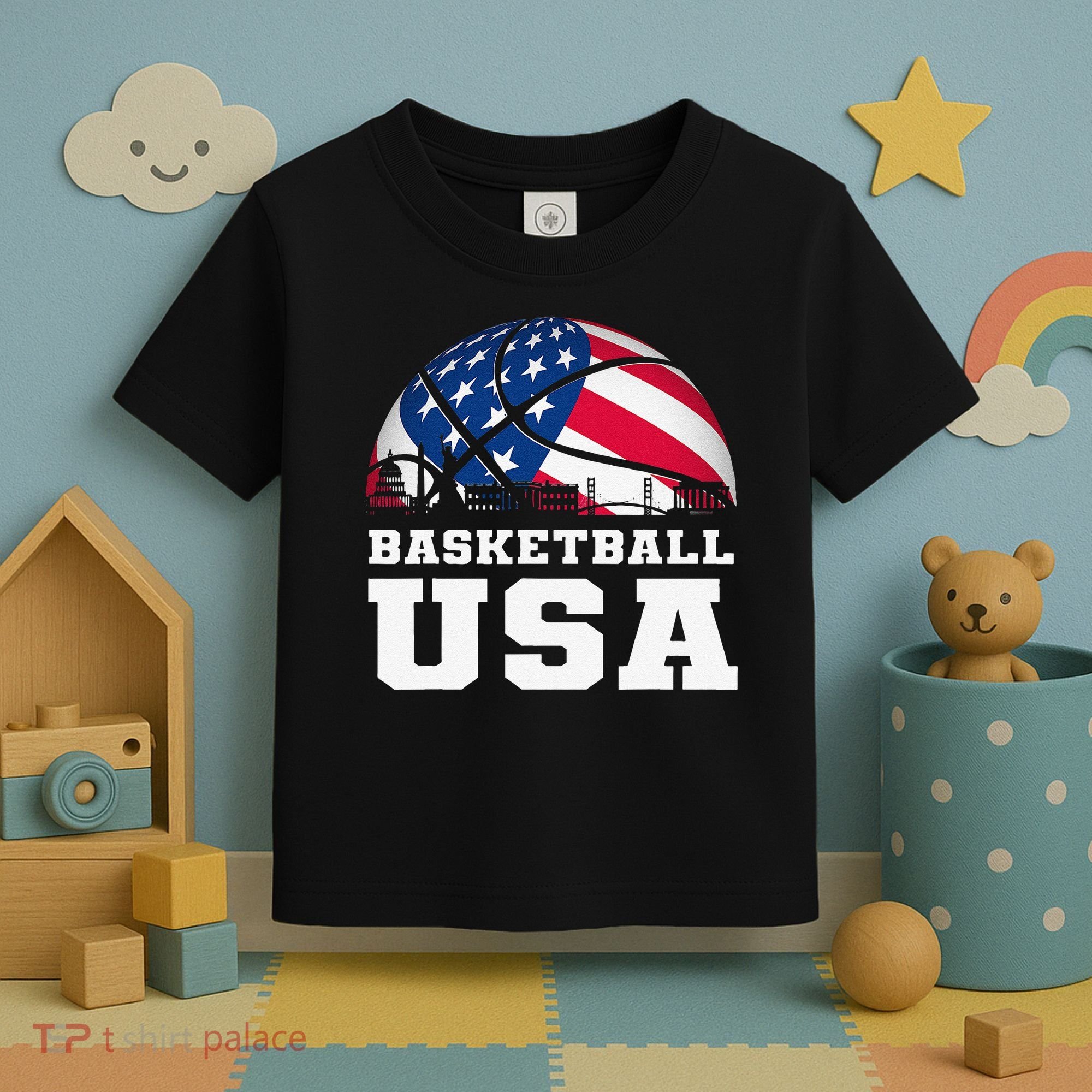 Basketball USA Support the Team USA Flag Dream Toddler T-Shirt