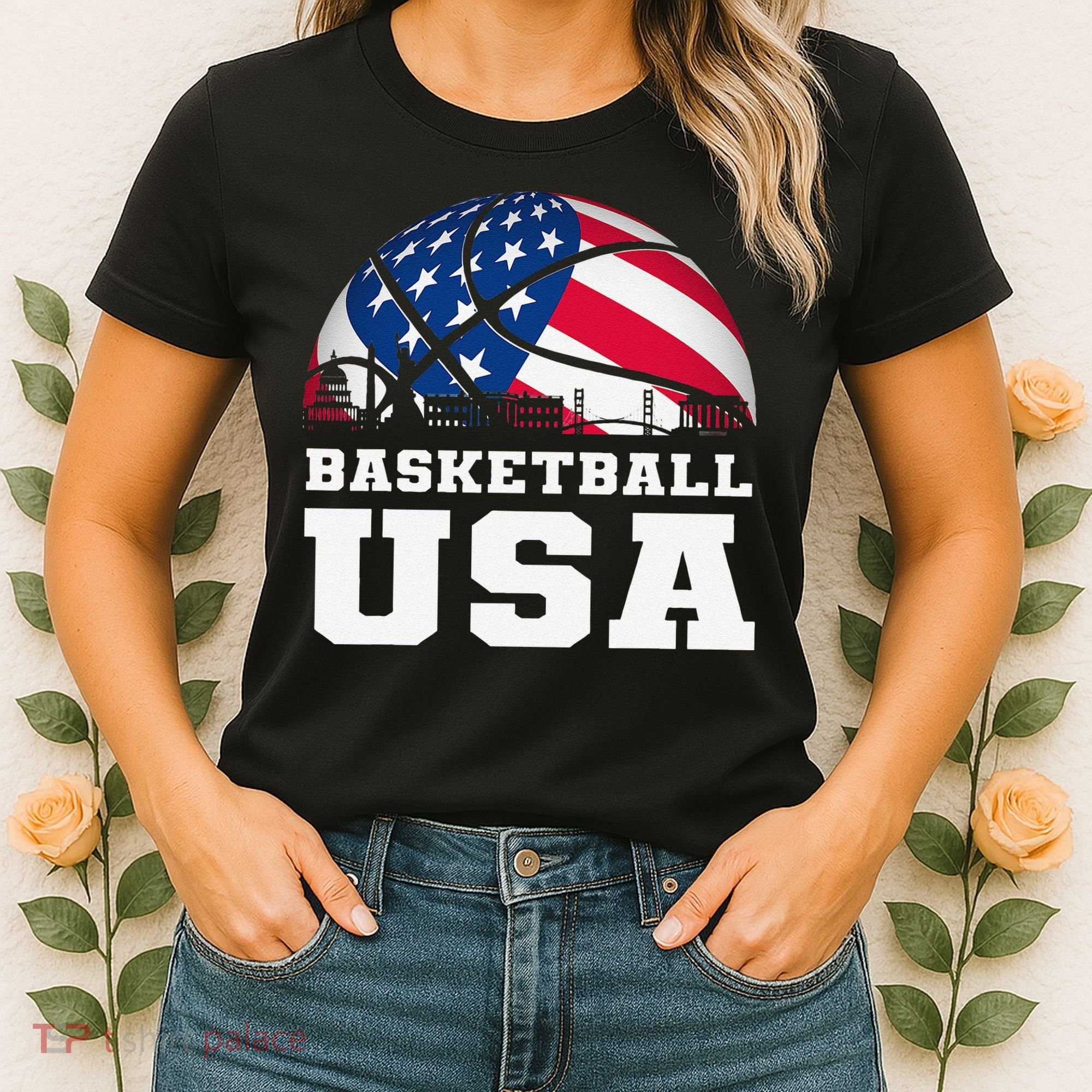 Basketball USA Support the Team USA Flag Dream Women's T-Shirt