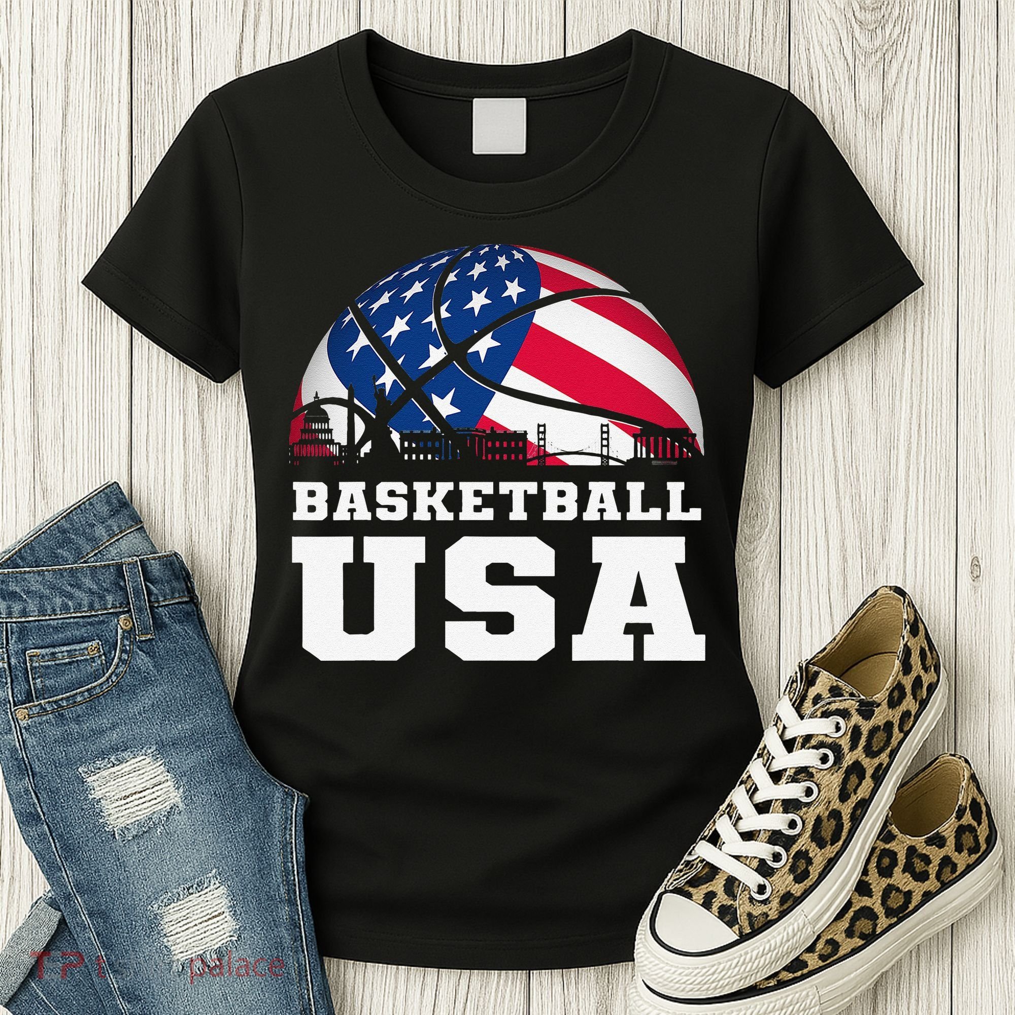 Basketball USA Support the Team USA Flag Dream Women's T-Shirt