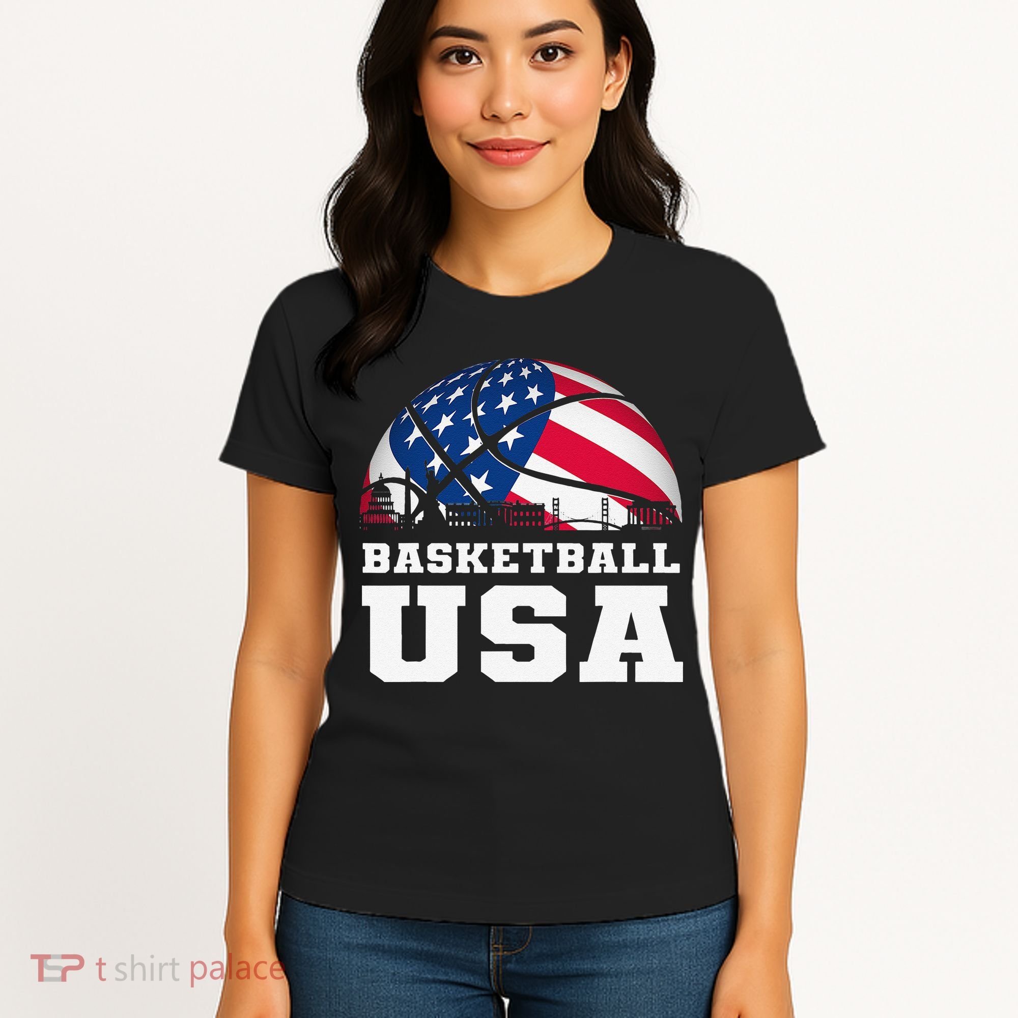Basketball USA Support the Team USA Flag Dream Women's T-Shirt