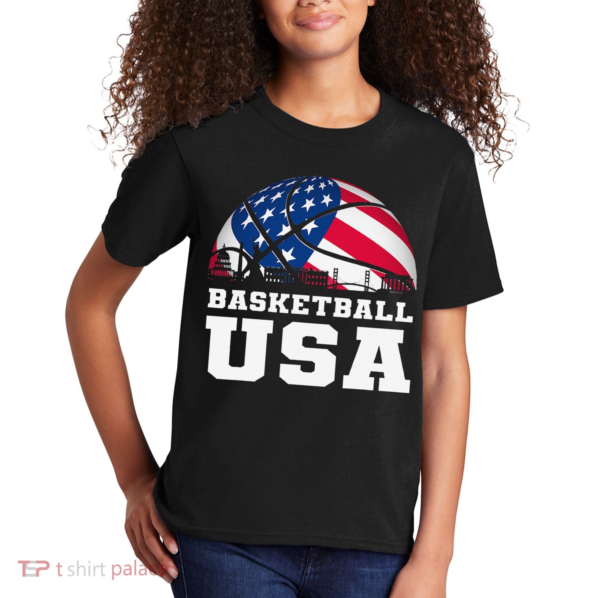 Basketball USA Support the Team USA Flag Dream Kids T-Shirt