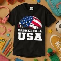Basketball USA Support the Team USA Flag Dream Kids T-Shirt thumb 3