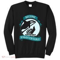 Become Ungovernable Ship Wreck Killer Whale Funny Marine Sciene Eat The Rich Sweatshirt thumb 0