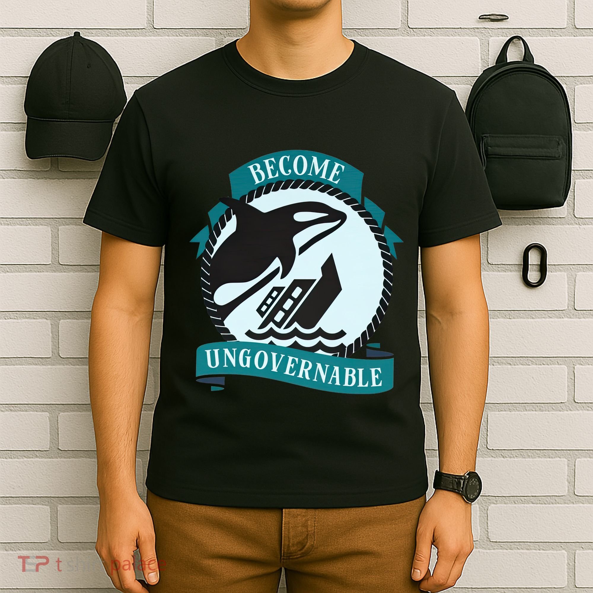 Become Ungovernable Ship Wreck Killer Whale Funny Marine Sciene Eat The Rich T-Shirt