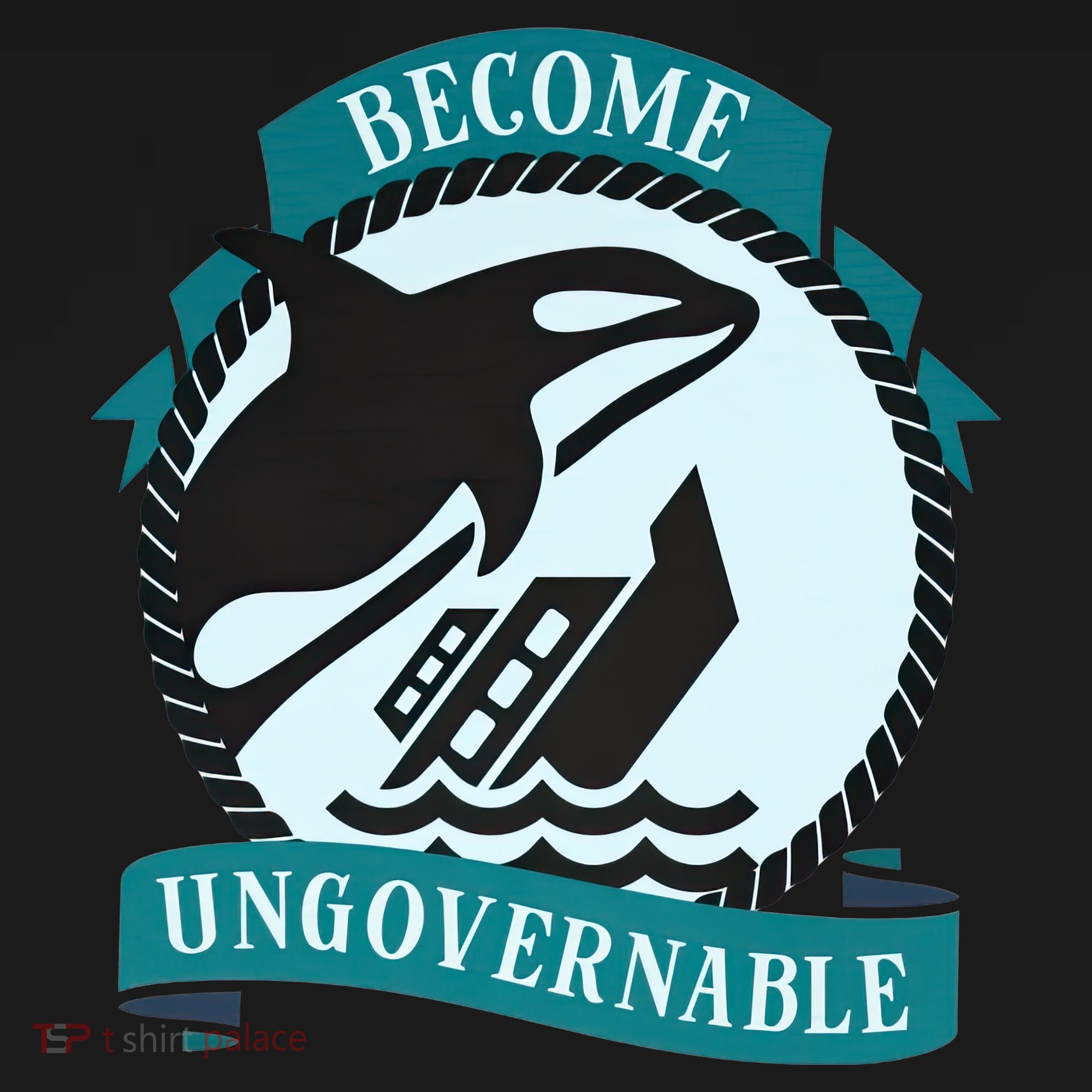 Become Ungovernable Ship Wreck Killer Whale Funny Marine Sciene Eat The Rich Women's Tank Top