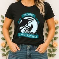 Become Ungovernable Ship Wreck Killer Whale Funny Marine Sciene Eat The Rich Women's T-Shirt thumb 2