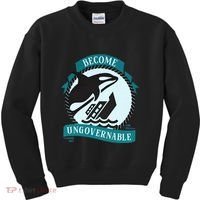 Become Ungovernable Ship Wreck Killer Whale Funny Marine Sciene Eat The Rich Kids Sweatshirt thumb 0