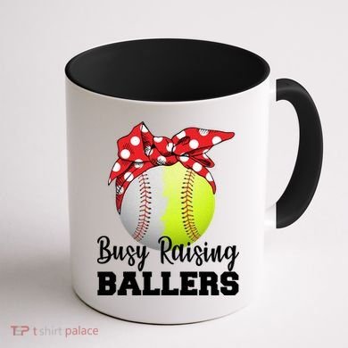Busy Raising Ballers Coffee Mug back