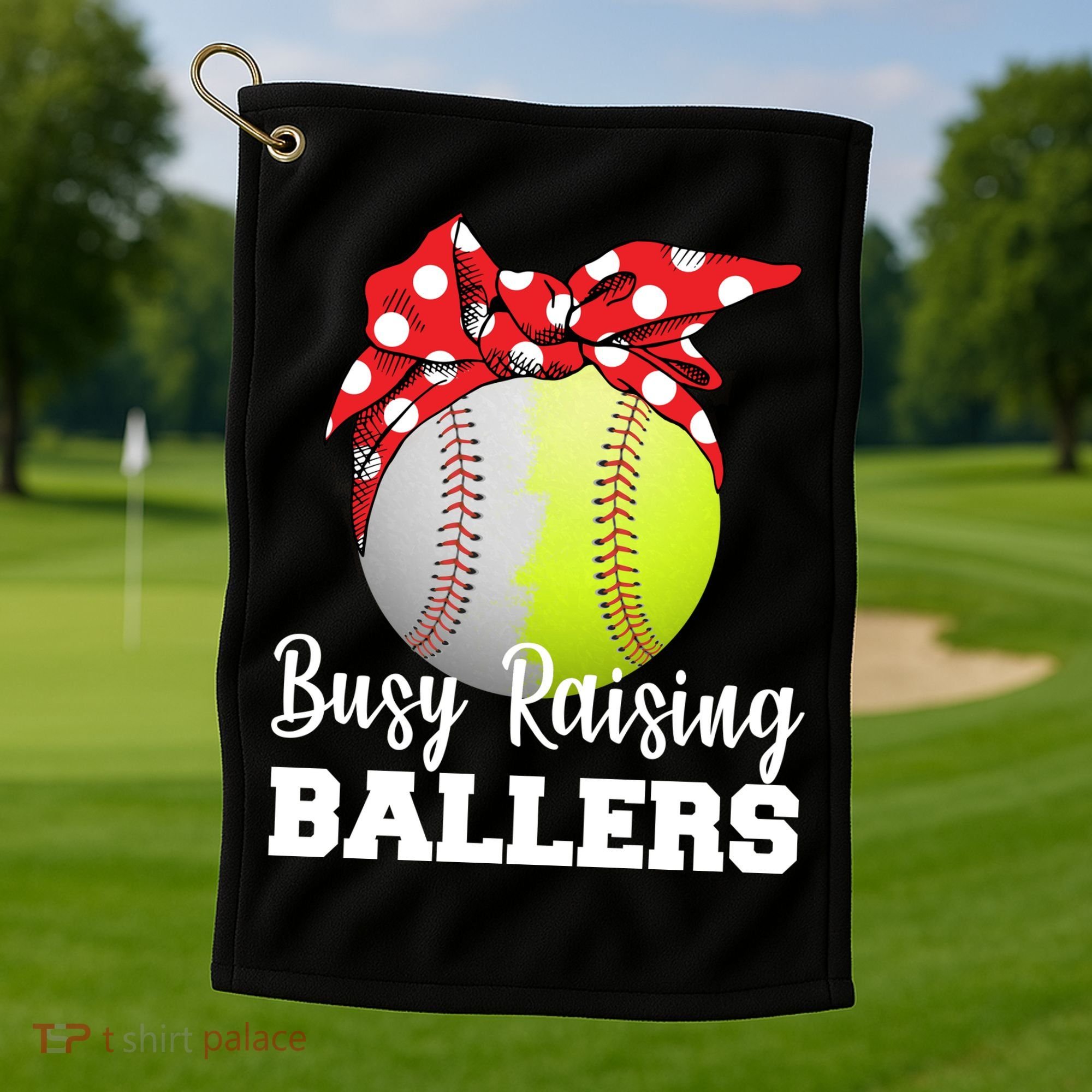 Busy Raising Ballers Golf Towel