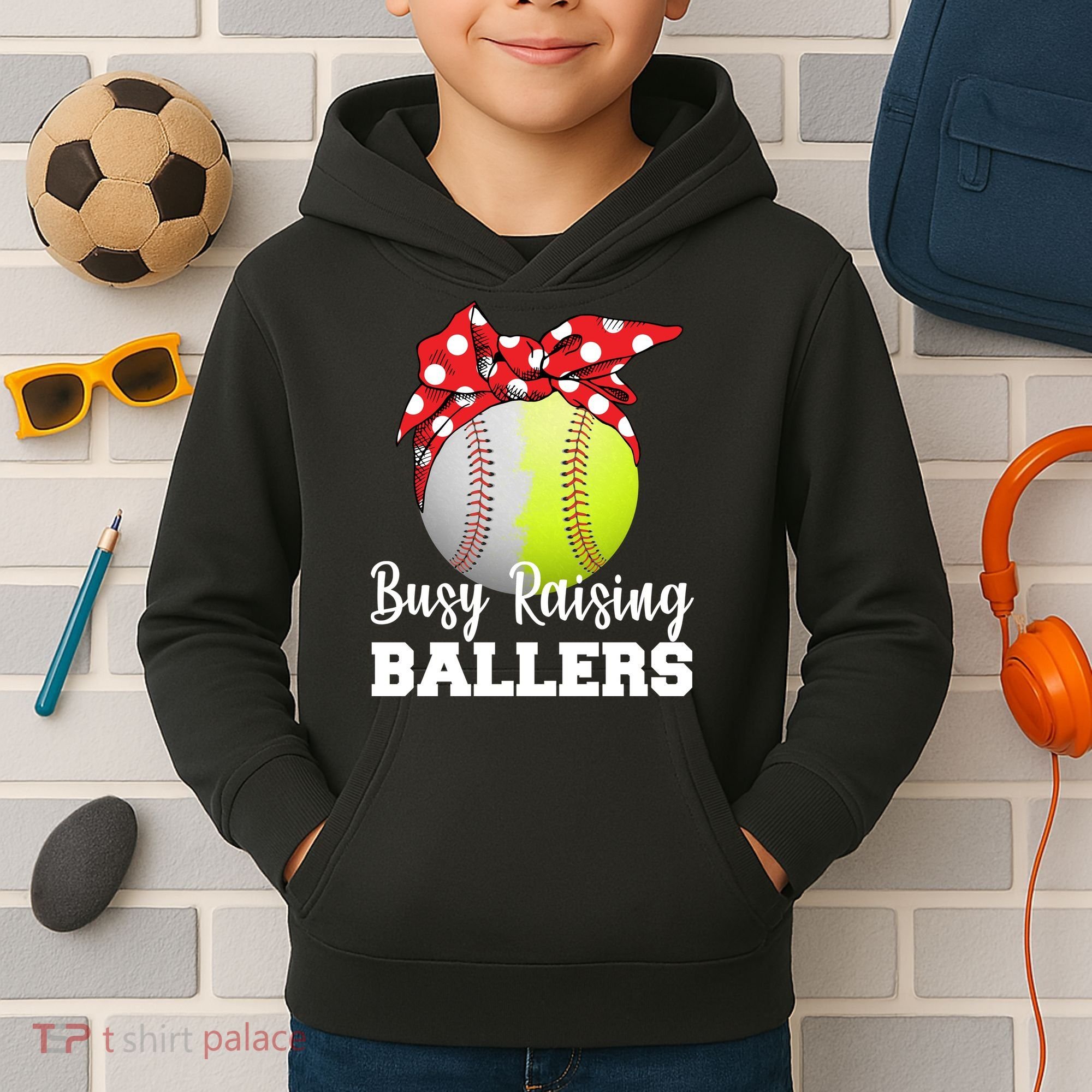 Busy Raising Ballers Kids Hoodie