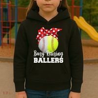 Busy Raising Ballers Kids Hoodie thumb 3