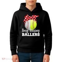Busy Raising Ballers Kids Hoodie thumb 4