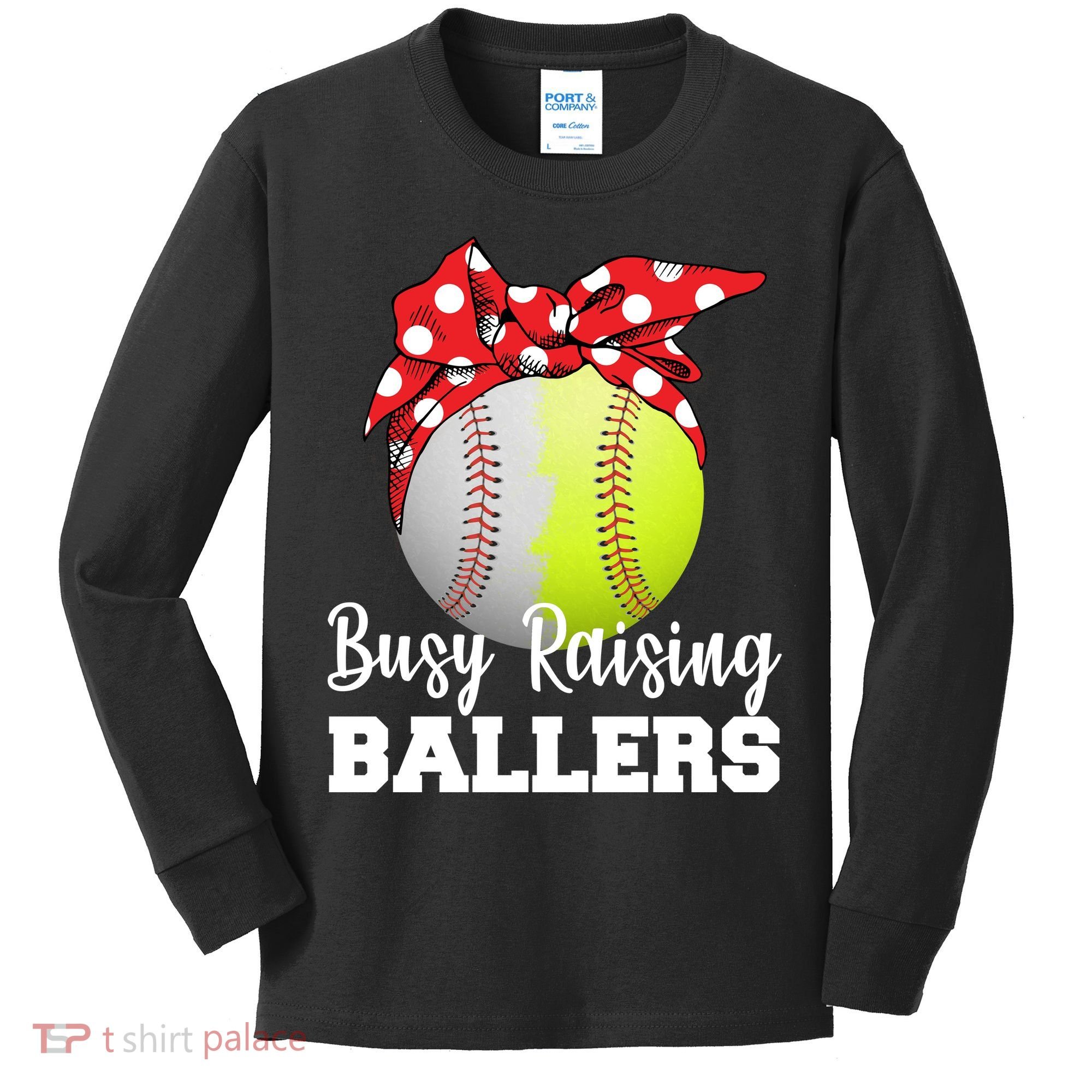 Busy Raising Ballers Kids Long Sleeve Shirt