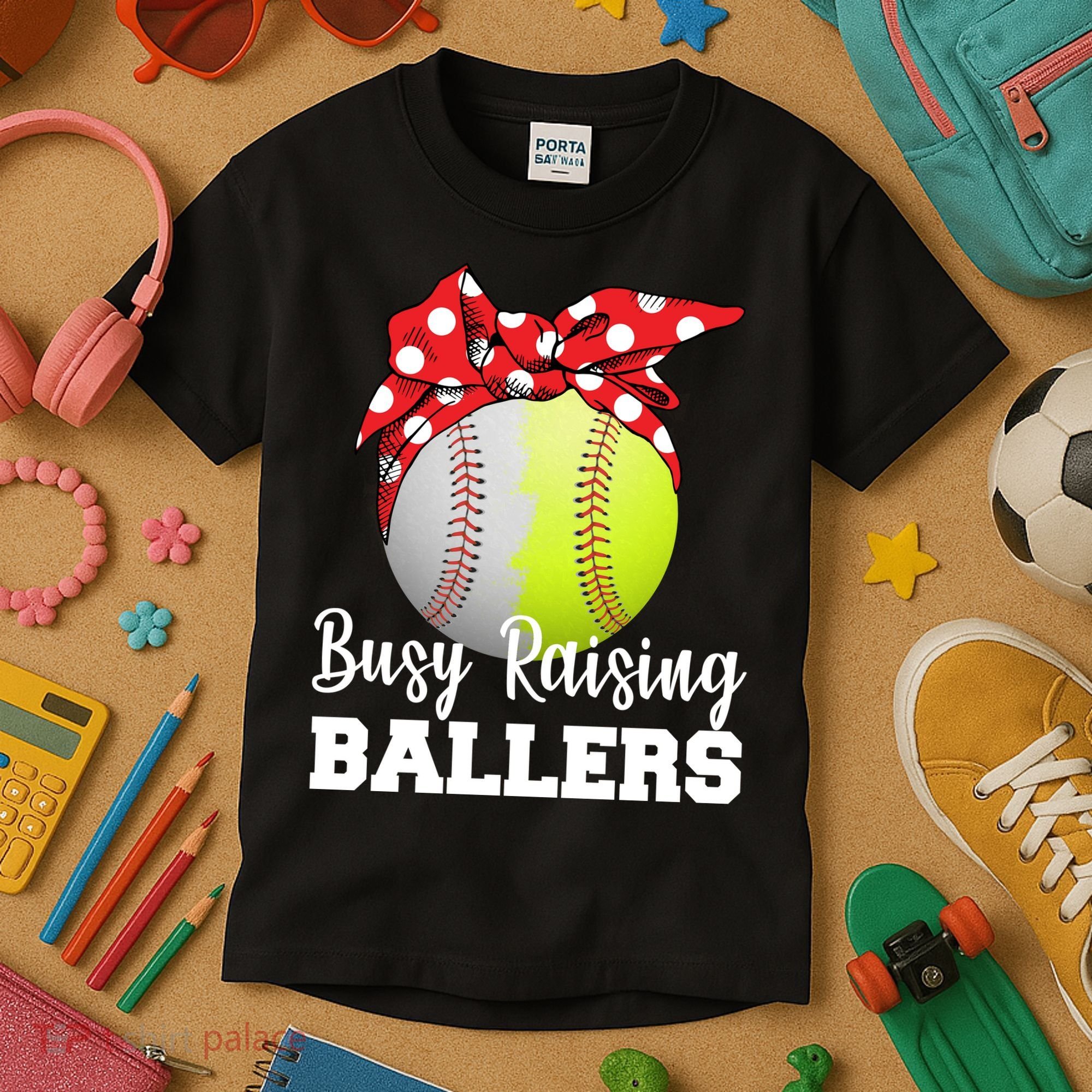 Busy Raising Ballers Kids T-Shirt