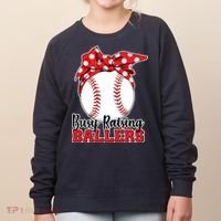 Busy Raising Ballers Baseball Parents Women's Sweatshirt thumb 0
