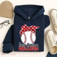 Busy Raising Ballers Baseball Parents Hoodie thumb 4