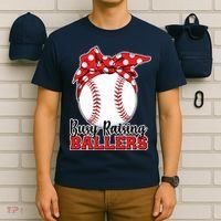 Busy Raising Ballers Baseball Parents T-Shirt thumb 6