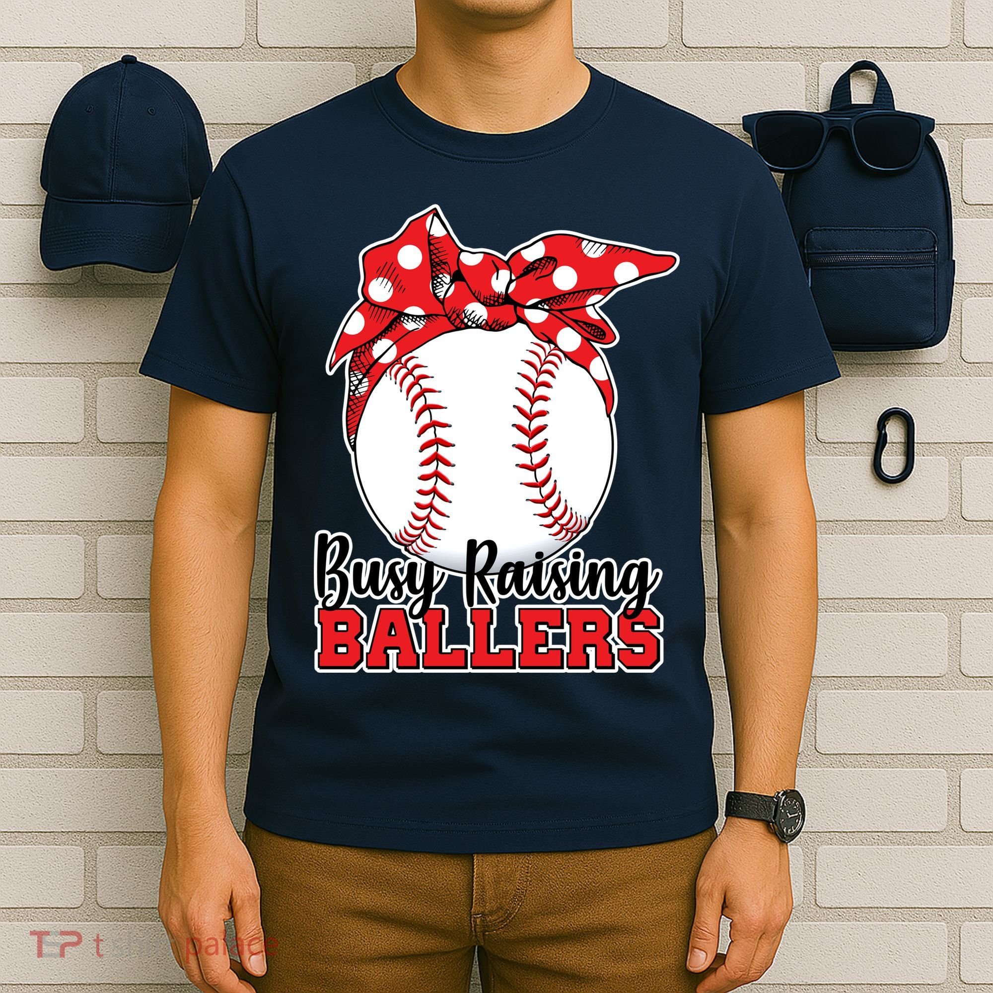 Busy Raising Ballers Baseball Parents T-Shirt