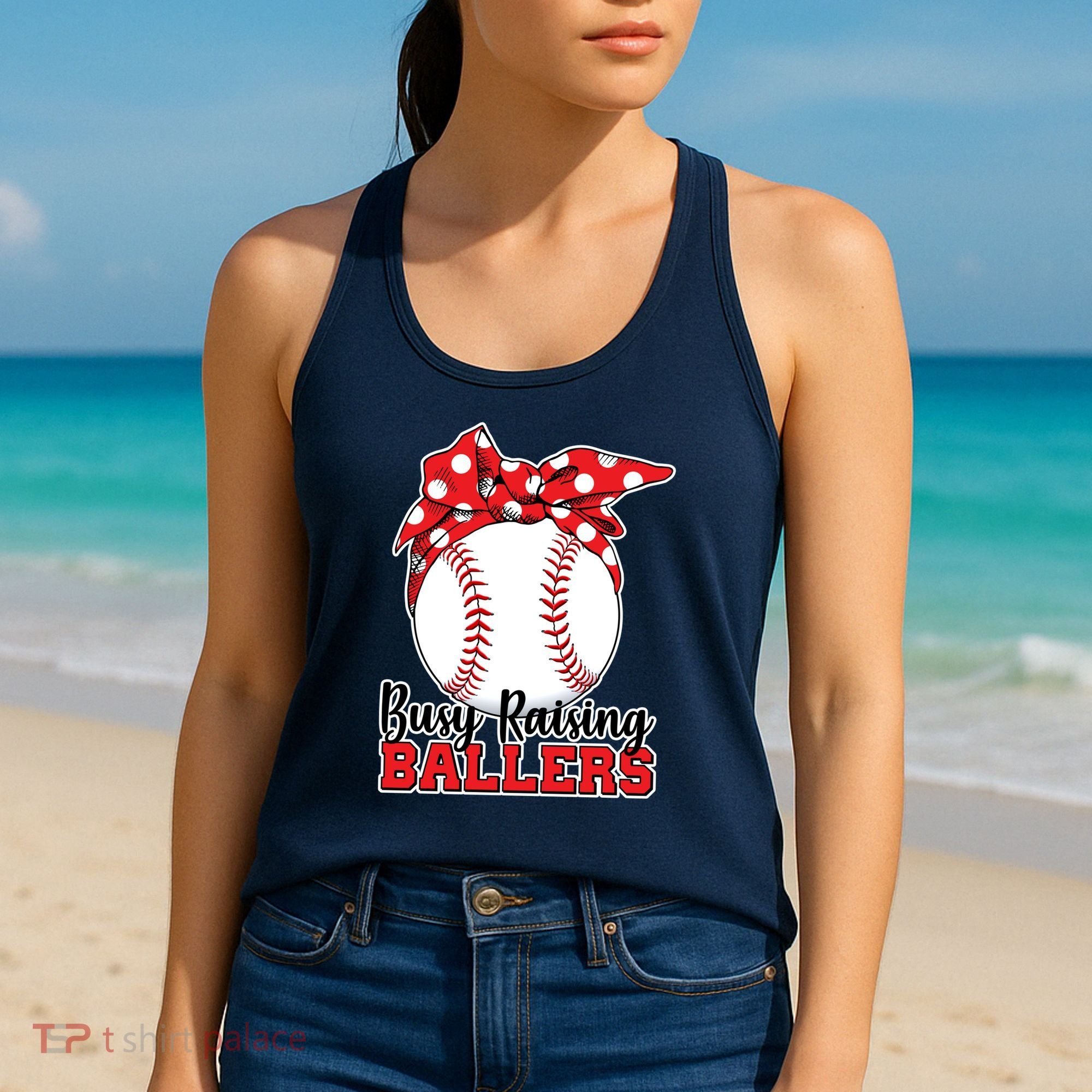Busy Raising Ballers Baseball Parents Women's Tank Top