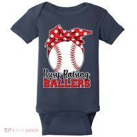 Busy Raising Ballers Baseball Parents Baby Bodysuit thumb 0