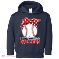 Busy Raising Ballers Baseball Parents Toddler Hoodie thumb 0