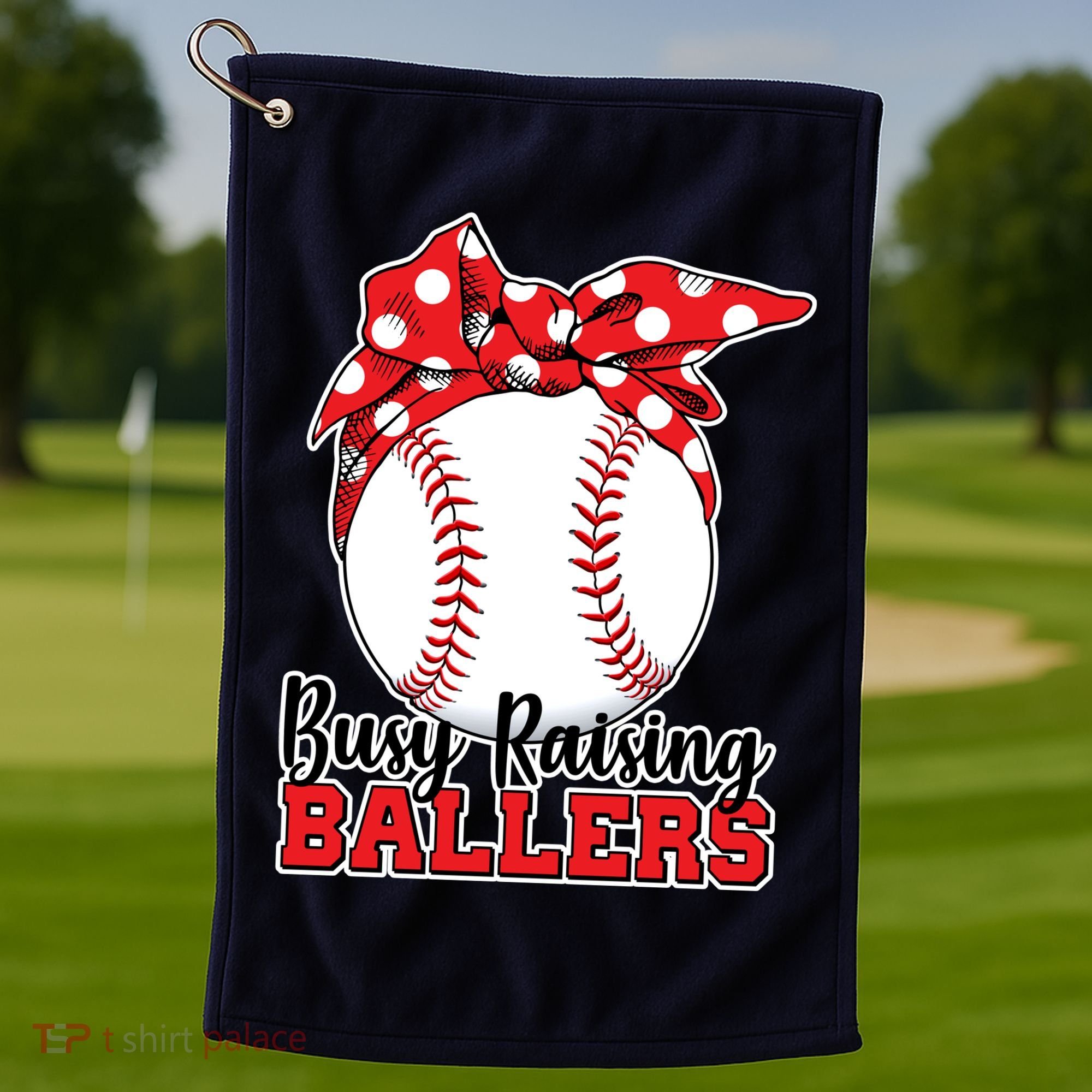 Busy Raising Ballers Baseball Parents Golf Towel