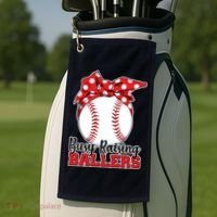 Busy Raising Ballers Baseball Parents Golf Towel thumb 2