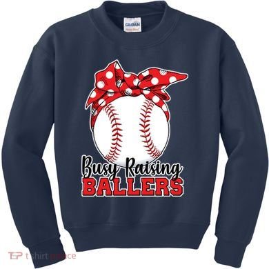 Busy Raising Ballers Baseball Parents Kids Sweatshirt