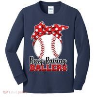 Busy Raising Ballers Baseball Parents Kids Long Sleeve Shirt thumb 0