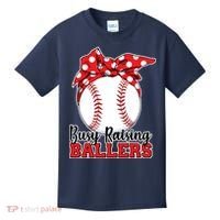 Busy Raising Ballers Baseball Parents Kids T-Shirt thumb 0