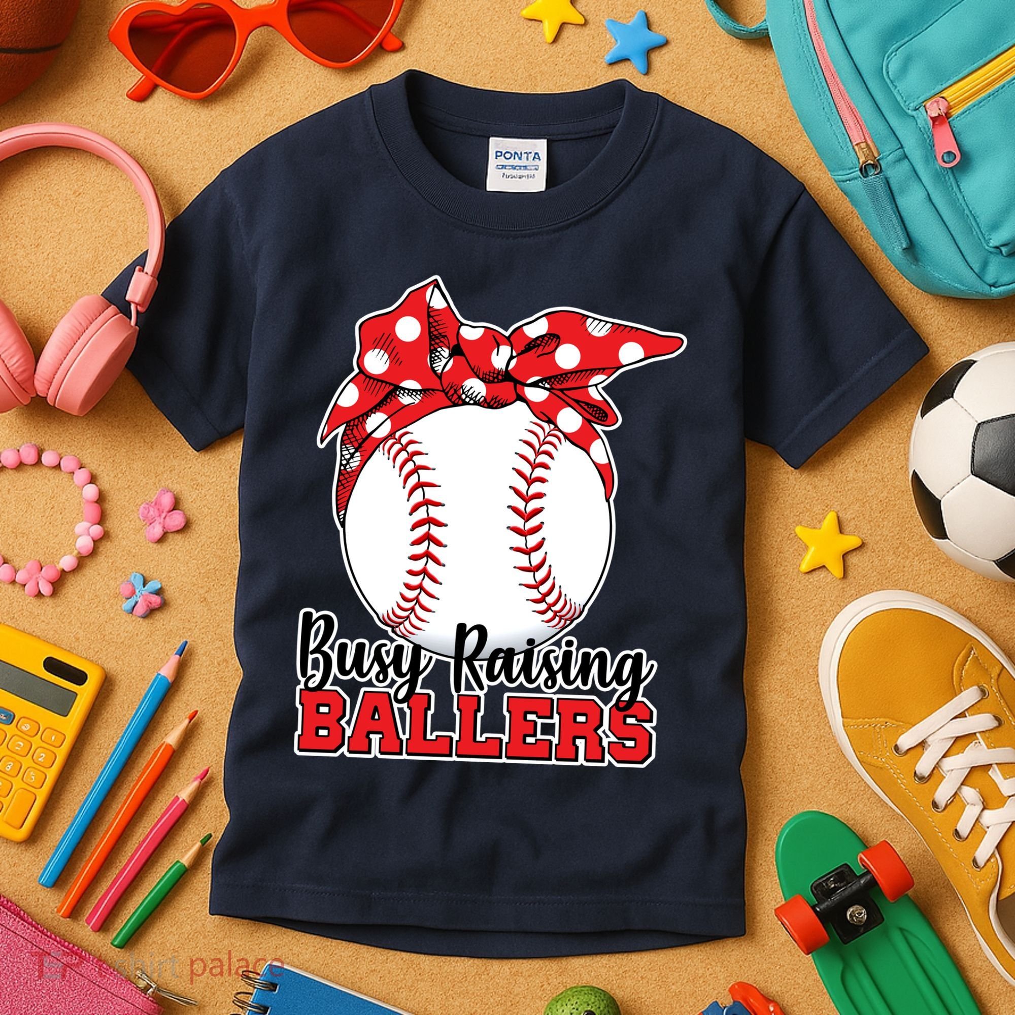 Busy Raising Ballers Baseball Parents Kids T-Shirt