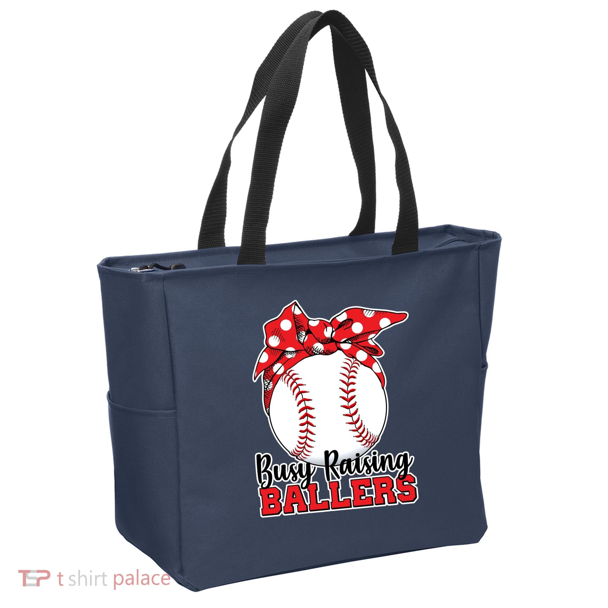 Busy Raising Ballers Baseball Parents Tote Bag