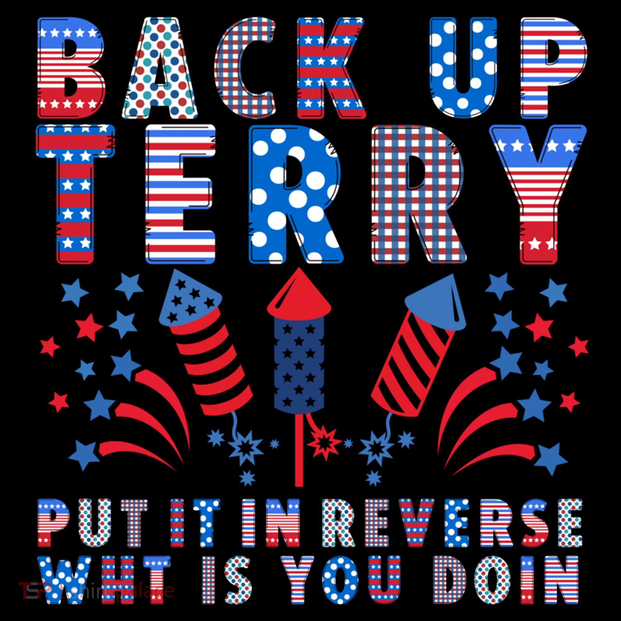 Back Up Terry Put It In Reverse Firework Funny 4th Of July Great Gift Women's Hoodie