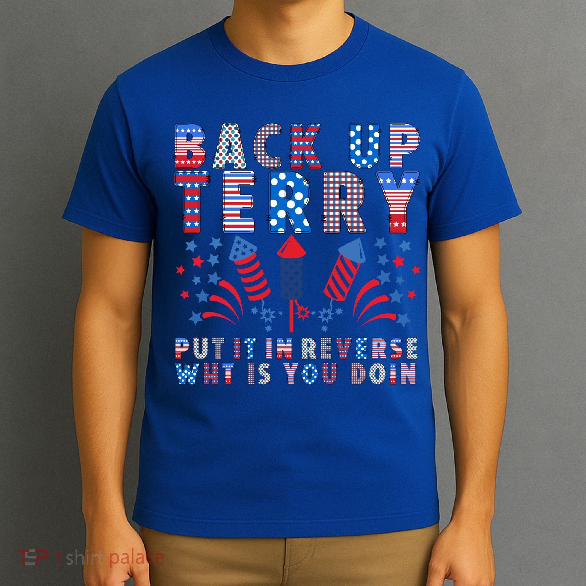 Back Up Terry Put It In Reverse Firework Funny 4th Of July Great Gift T-Shirt