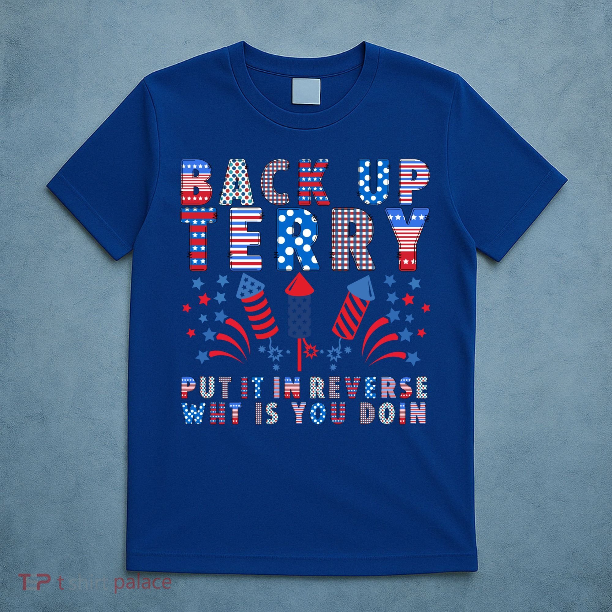 Back Up Terry Put It In Reverse Firework Funny 4th Of July Great Gift T-Shirt