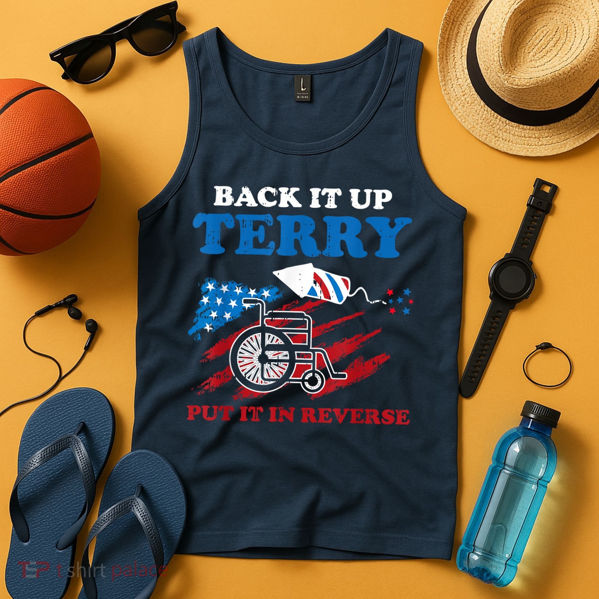 Back Up Terry Put It In Reverse 4th Of July Funny Patriotic Tank Top