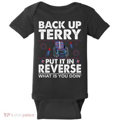 Back Up Terry Put It In Reverse Firework Funny 4th Of July Baby Bodysuit
