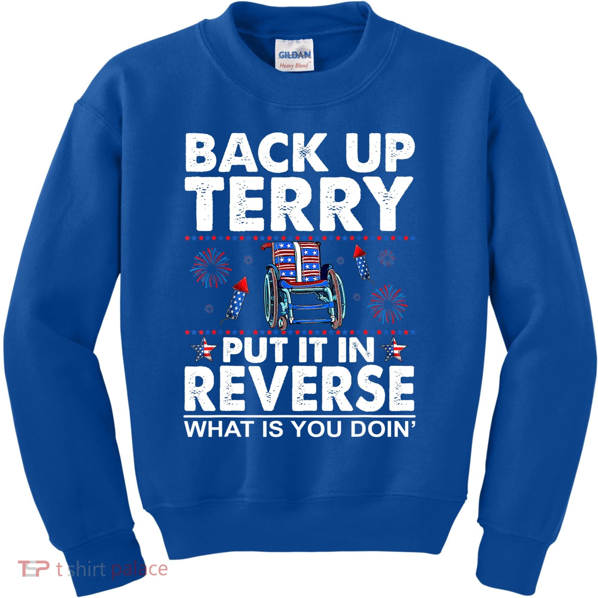 Back Up Terry Put It In Reverse Firework Funny 4th Of July Kids Sweatshirt