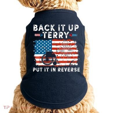 Back Up Terry Put It In Reverse 4th July Us Flag Fireworks Doggie Tank