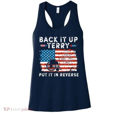 Back Up Terry Put It In Reverse 4th July Us Flag Fireworks Women's Tank Top
