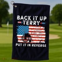 Back Up Terry Put It In Reverse 4th July Us Flag Fireworks Golf Towel thumb 1