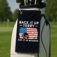 Back Up Terry Put It In Reverse 4th July Us Flag Fireworks Golf Towel thumb 2