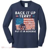 Back Up Terry Put It In Reverse 4th July Us Flag Fireworks Kids Long Sleeve Shirt thumb 0